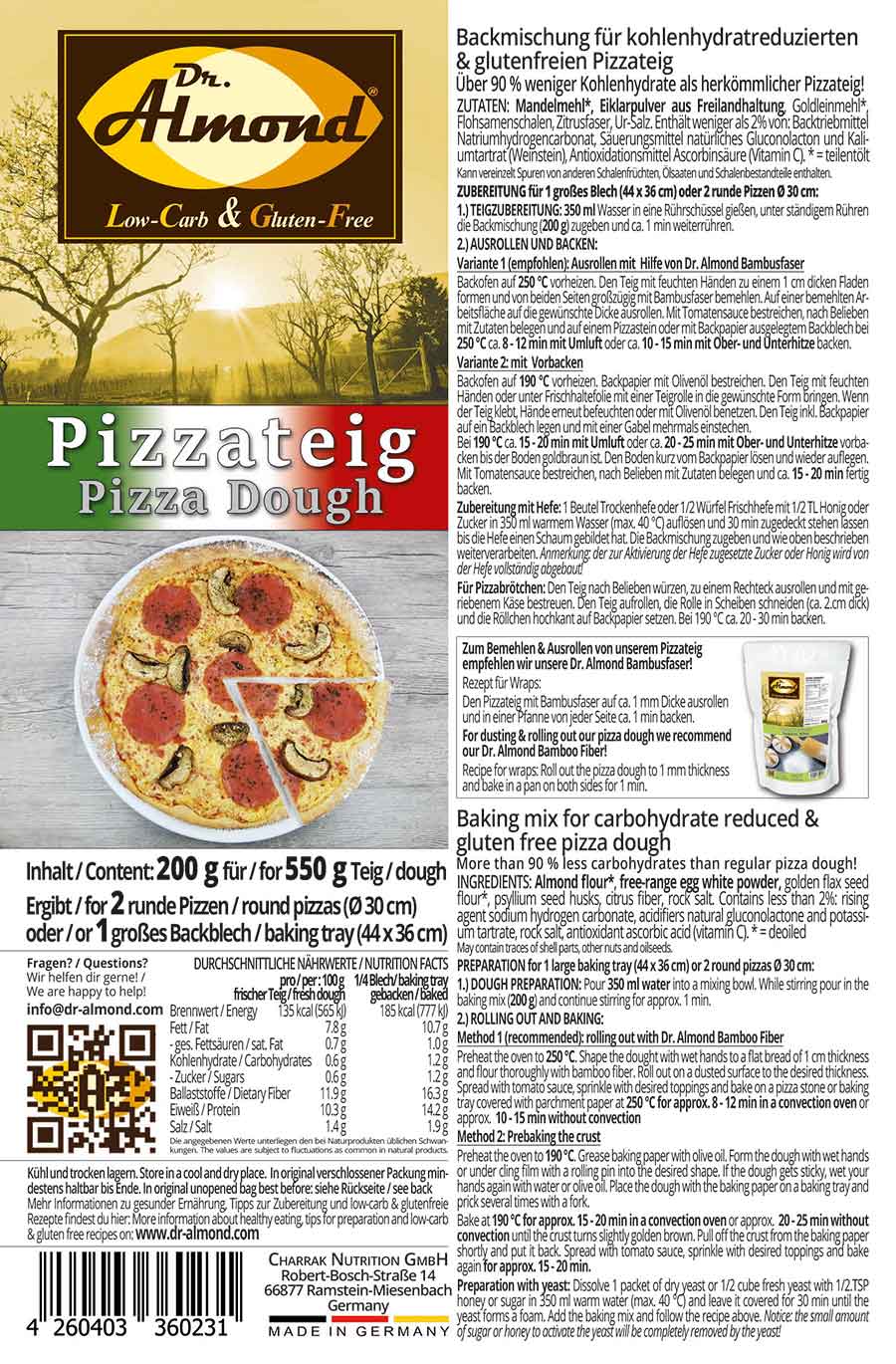 Pizza low carb keto glutenfrei Pizzamischung