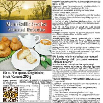 Mandelbrioche-low-carb glutenfrei Backmischung Brioche