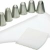 Kitchencraft Spritzbeutel-Set mit 7 Edelstahltüllen