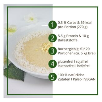 Frühstücksbrei low carb glutenfrei vegan PUR 400 g