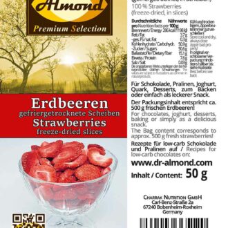 512_Erdbeerscheiben gefriergetrocknete Erdbeeren low carb Snack