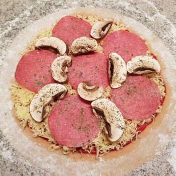Rezept Steinofenpizza low carb glutenfrei Pizza vom Stein selbstgemacht mit Bambusfaser 42