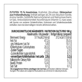 HASELNUSSFIX – Low Carb Nussfüllung zum Backen – glutenfrei, sojafrei, OHNE Zuckerzusatz