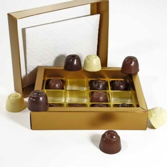 Choketo Low Carb & Keto Pralinés Großpackung mit 12 gefüllten, handgemachten Pralinen - Schokolade & Füllungen ohne Zuckerzusatz – xylitfrei