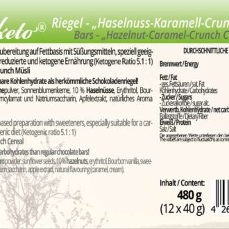 Low Carb Schokolade Schokoladenriegel Müsliriegel zuckerfrei keto maltitfrei xylitfrei Diabetikergeeignet