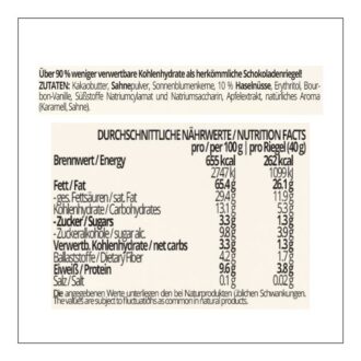 Choketo RIEGEL Haselnuss-Karamell-Crunch Müsli | low carb & keto Schokolade | handgemacht | ohne Zuckerzusatz | 12er Pack