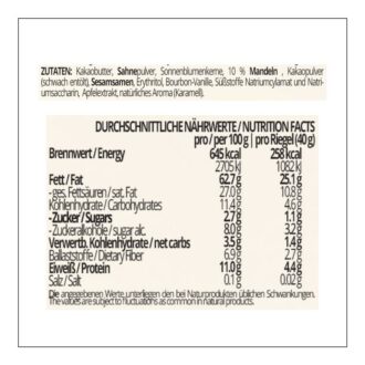 Choketo RIEGEL Schoko-Mandel-Crunch Müsli | low carb & keto Schokolade | handgemacht | ohne Zuckerzusatz | 12er Pack