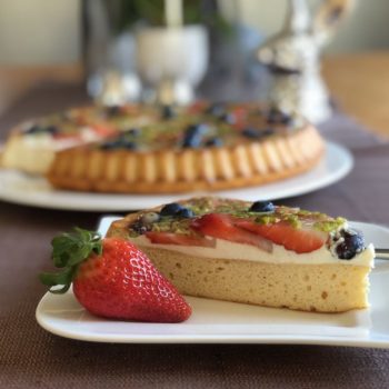 Rezept Früchte-Quark-Kuchen mit Joghurt-Panna-Cotta Spiegel - lowcarb glutenfrei