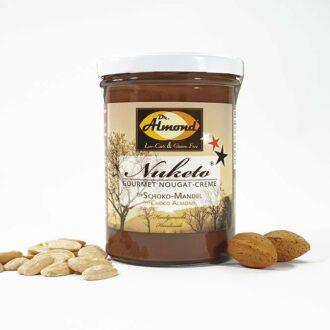 Nuketo-Schoko-Mandel-low-carb-Nougat-Aufstrich-Mandel-Nougat-Creme-keto-palmoelfrei-Glas