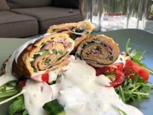 Rezept Herzhafte Pfannkuchen-Röllchen lowcarb glutenfrei