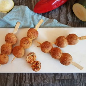 Rezept Gefüllte Brotkugel-Spieße lowcarb glutenfrei