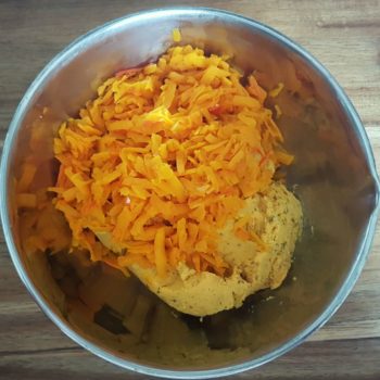 Rezept Kürbisknödel aus dem Backofen auf Kürbisquark lowcarb glutenfrei