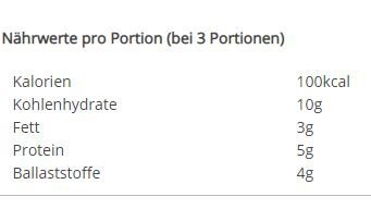 Nährwerte Zucchinicreme