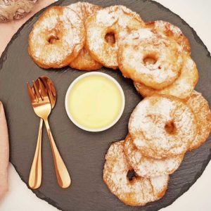 Rezept Gebackene Apfelringe in Joghurtteig lowcarb glutenfrei