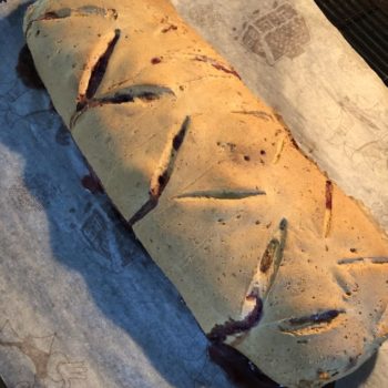 Rezept Mohn Kirsch Quark Marzipan Strudel low carb glutenfrei