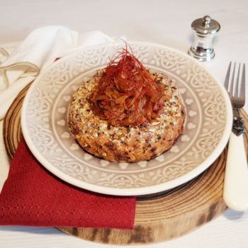 Rezept Kürbiskern Speck Brandteigkrapfen mit Paprikakraut lowcarb glutenfrei