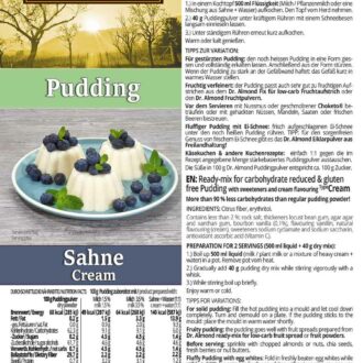 Pudding SAHNE low-carb glutenfrei keto - Puddingpulver ohne Stärke zuckerfrei laktosefrei vegan