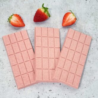 CHOKETO Low Carb & Keto Schokolade ERDBEER-SAHNE – 3 Tafeln – handgemacht