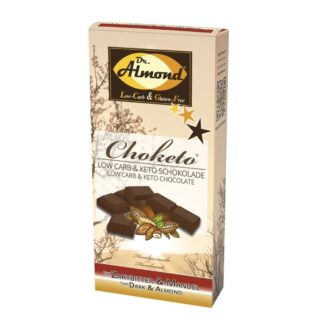 CHOKETO Low Carb & Keto Schokolade ZARTBITTER & MANDEL – 3 Tafeln – handgemacht – ohne Zuckerzusatz