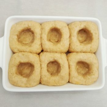 Rezept Pudding Briochebuchteln mit Fruchtcreme und Streuseln lowcarb glutenfrei