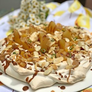 Rezept Apfel Birnen Pavlova lowcarb glutenfrei kalorienarm