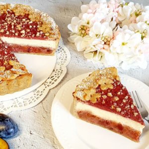 Rezept Zwetschgen-Pflaumen - Nuss Sahnequarkkuchen lowcarb glutenfrei