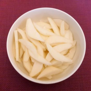 Rezept Birnen Scheiterhaufen mit Rahmguss und Vanillesauce lowcarb glutenfrei