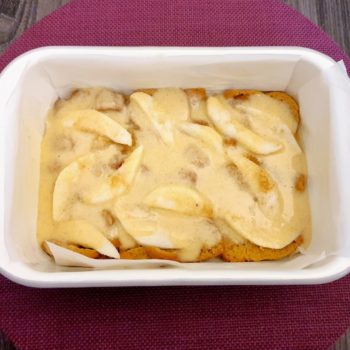 Rezept Birnen Scheiterhaufen mit Rahmguss und Vanillesauce lowcarb glutenfrei