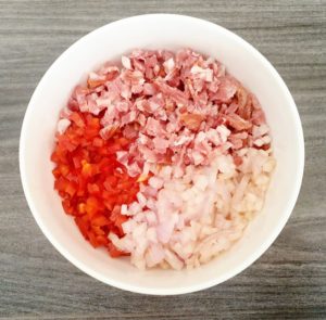Rezept Speck - Pizza Brandteig Brötchenkranz lowcarb glutenfrei