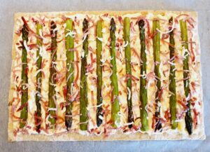 Rezept Spargel Speck Flammkuchen lowcarb keto glutenfrei