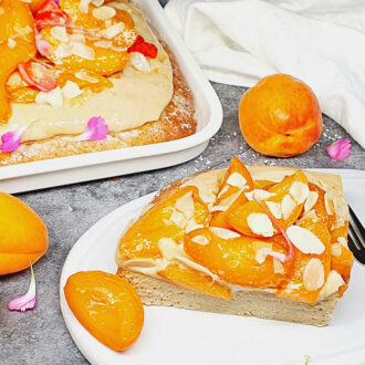 Rezept Karamell Marillen-Aprikosen Schnitte lowcarb keto glutenfrei