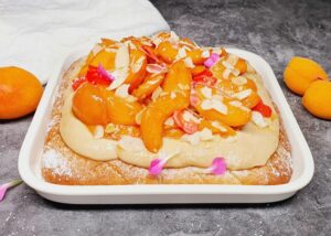 Rezept Karamell Marillen-Aprikosen Schnitte lowcarb keto glutenfrei