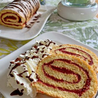 Rezept Biskuitrolle klassisch mit Marmelade lowcarb glutenfrei