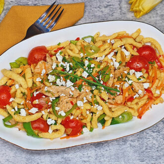 Rezept Spätzlepfanne aus Germknödlteig lowcarb keto glutenfrei