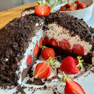Rezept Maulwurftorte mit Erdbeeren lowcarb keto glutenfrei