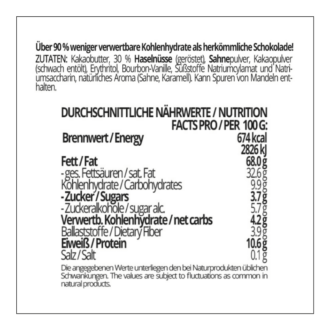 CHOKETO Low Carb & Keto Schokolade KARAMELLMILCH & HASELNUSS – 3 Tafeln – handgemacht – ohne Zuckerzusatz