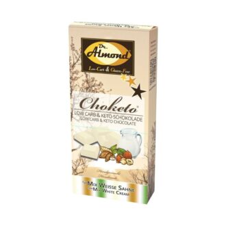 CHOKETO Low Carb & Keto Schokolade MIX WEISSE SAHNE – PUR + MANDEL + HASELNUSS – 3 Tafeln – handgemacht