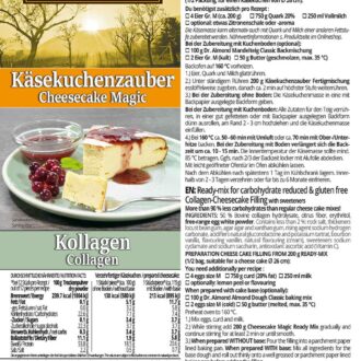 KÄSEKUCHENZAUBER KOLLAGEN Fertigmischung für -Protein-Käsekuchen – low-carb, glutenfrei, sojafrei, keto Käsekuchenhilfe