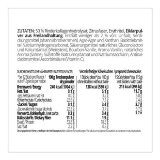 KÄSEKUCHENZAUBER KOLLAGEN Fertigmischung für Protein-Käsekuchen – low-carb, glutenfrei, sojafrei, keto Käsekuchenhilfe