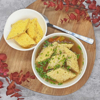 Rezept Kräuter Biskuit Schöberl als Suppeneinlage lowcarb keto glutenfrei