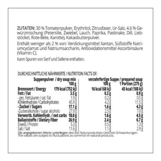 Suppentraum Tomate & Gartenkräuter Tütensuppe low-carb glutenfrei keto vegan