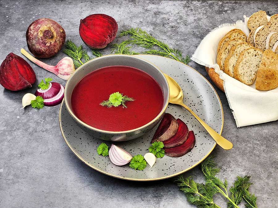 Suppentraum Rote-Bete & Feine Kräuter Tütensuppe low-carb glutenfrei keto vegan