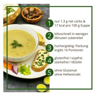 Suppentraum Gemüsegarten Tütensuppe low-carb glutenfrei keto vegan