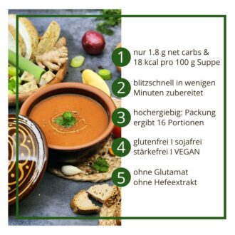 Suppentraum Marokkanische Harira Tütensuppe low-carb glutenfrei keto vegan