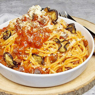 Rezept Auberginen Tomaten Pasta low-carb keto glutenfrei