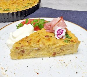 Rezept Kraut Schinken Sahne Quiche low-carb keto glutenfrei