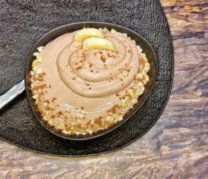 Rezept Schoko Toffee Bananencreme low-carb keto glutenfrei