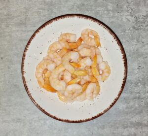 Rezept Kürbissemmelrolle mit Kürbis Garnelenpfanne low-carb keto glutenfrei