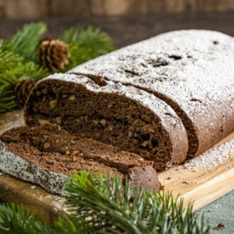 Rezept Schoko Stollen Weihnachtsgebäck low carb keto glutenfrei