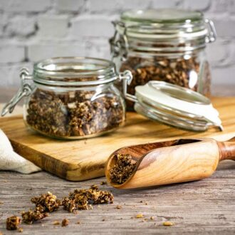 Rezept Müsli-Knuspermüsli Haselnuss-Kakao low-carb keto glutenfrei